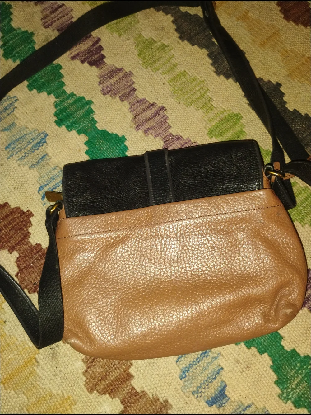 Fossil Black Leather Crossbody Purse